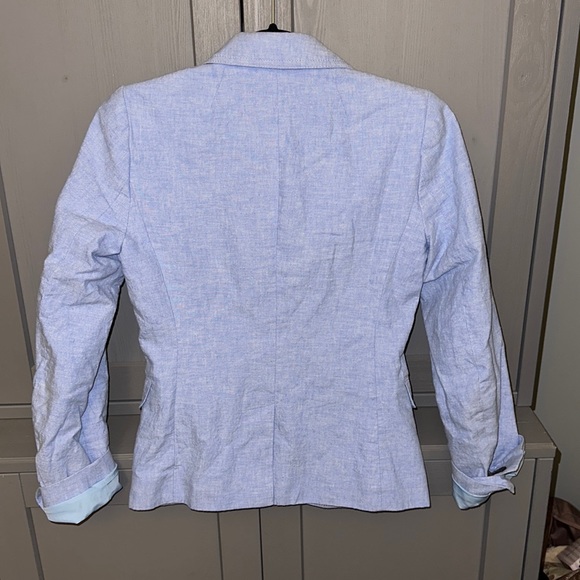 Light Blue J Crew Linen Blazer - Picture 2 of 6
